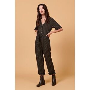 Whimsy + Row Remy Jumpsuit Hunter Plaid Large